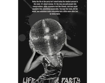 Disco Mirror Ball Life of the Party Poster | Rolled Poster