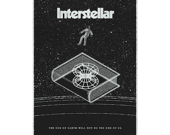 Interstellar Spacewormhole Illustration Poster Rolled Poster, Sci Fi Movie Art