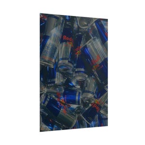 Red Bull Energy Drink Cans Collage Poster Knoll LLMTitleOutput value image 8