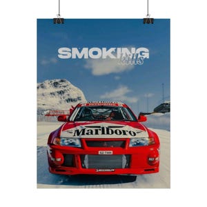 Poster arrotolato "Il fumo uccide le auto da rally" / Stampa da corsa, Sport motoristici d'epoca immagine 17
