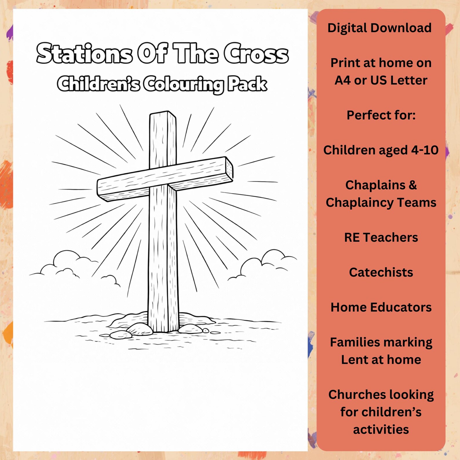 Stations of the Cross Colouring Pages for Children | Catholic Lent ...
