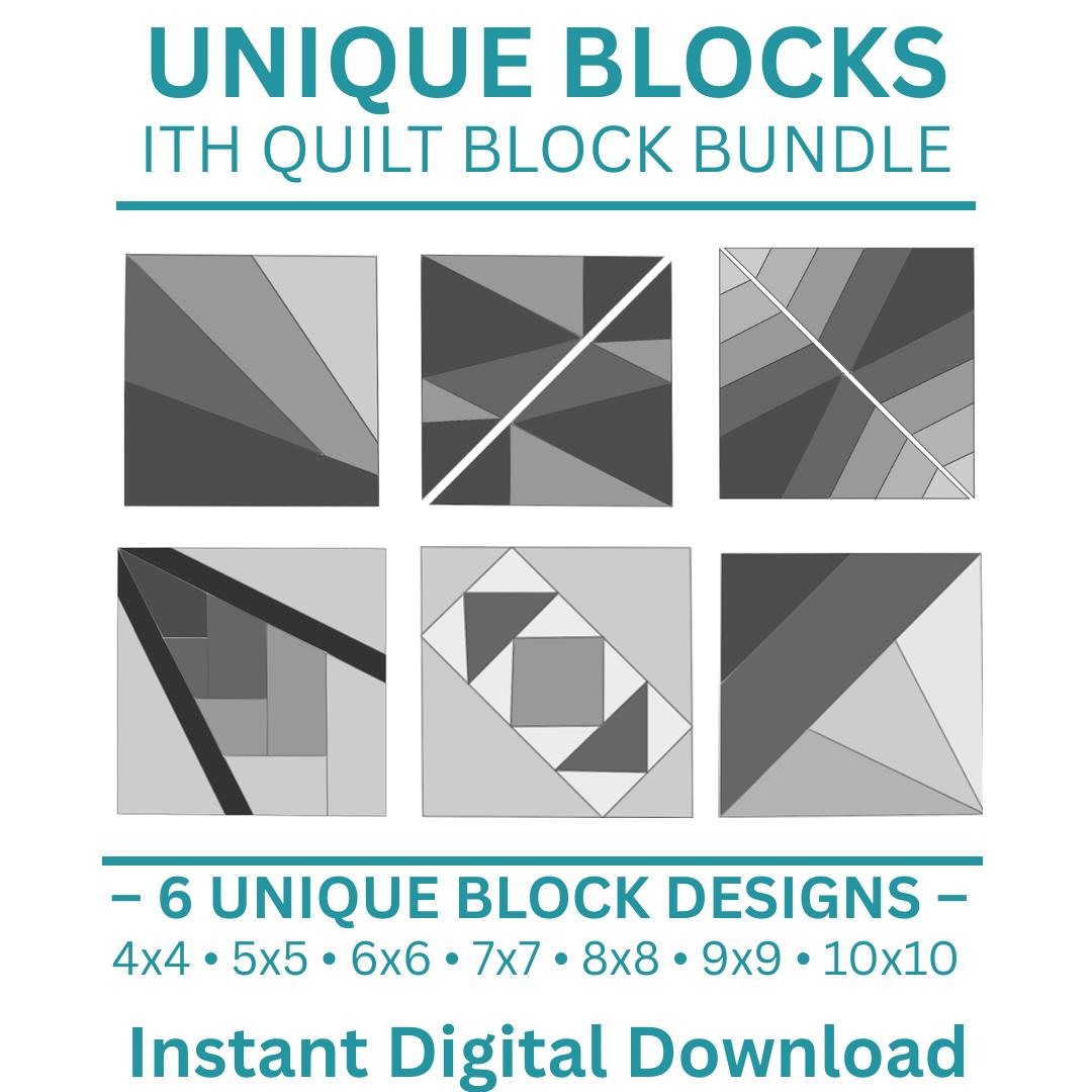 Unique ITH Quilt Block Bundle | 6 Machine Embroidery Blocks | in the ...