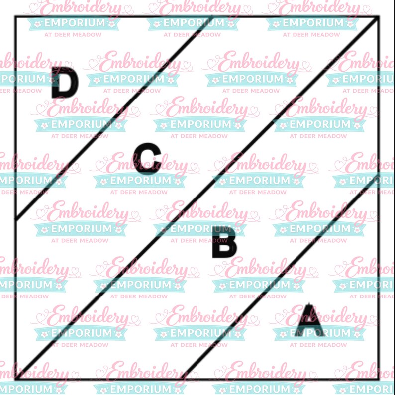 Square Quilt Block With 4 Diagonal Stripes | ITH in the Hoop Embroidery ...