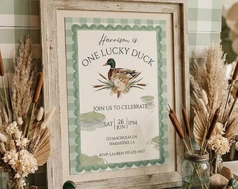 Digitale uitnodiging One Lucky Duck | 1e verjaardag