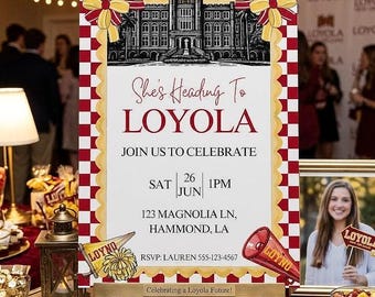 Uitnodiging afstudeerfeest Loyola | Schoolgebonden afscheidsfeestje (digitale download)