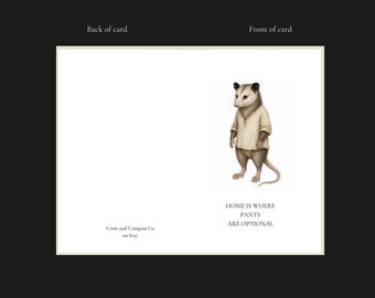 Funny Housewarming Card | Possum Greeting Card | Printable New Home Card | Instant Download