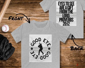 Boys Christian Shirt Baseball Bible Verse Tee | Faith Based Tshirt | Baseball Bible Shirt