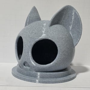 Gothic Cat Skull Reptile Hide | Durable PETG Terrarium Decor | Spooky Cave for Snakes, Geckos, and Spiders