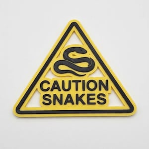 Caution Snakes Sign – Reptile Room Decor, Terrarium Accessory
