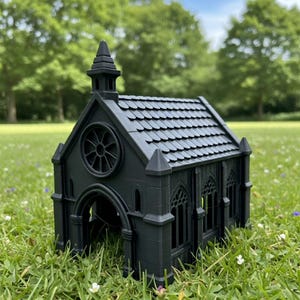 Premium Gothic Cathedral Reptile Hide | Terrarium Decor for Snakes, Geckos, Spiders | Dual-Entrance Cave