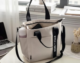 Waterproof Nylon Tote Bag, Large College Shoulder Bag