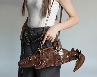 Crocodile Purse, PU Leather Shoulder Bag, Party Statement Bag