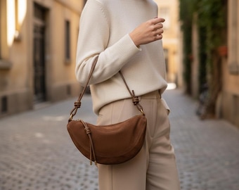 Faux Suede Dumpling Bag, Retro Hobo Shoulder Bag