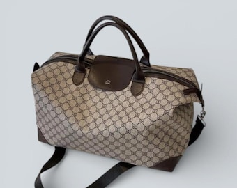 Large Capacity Travel Duffel Bag, PU Leather Weekender, Gym Fitness Carryall