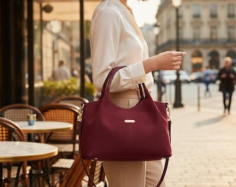 Faux Suede Tote Bag, Minimalist Commute Shoulder Bag