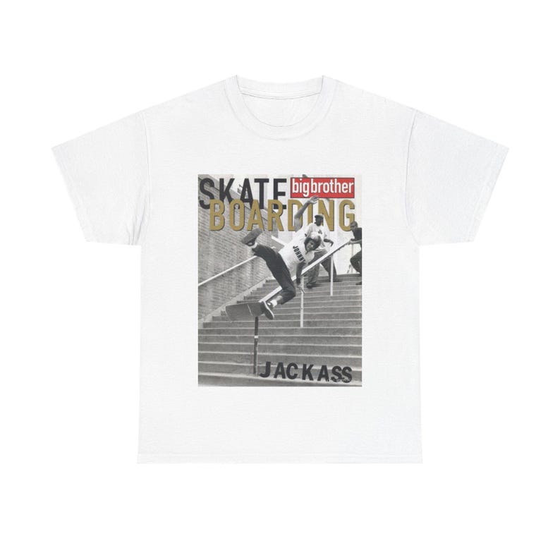 Jackass Johnny Knoxville Big Brother Skateboard Magazine Unisex Cotton Graphic T-Shirt, Streetwear Style image 1