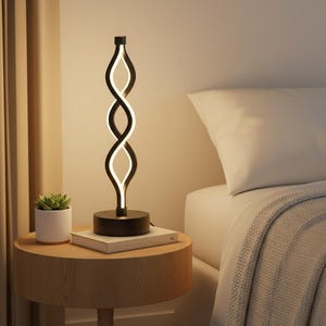 Modern spiralformad LED-bordslampa – Dimbar skrivbordslampa Heminredningsbelysning