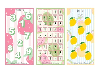 2 sets of mini tiny savings challenges