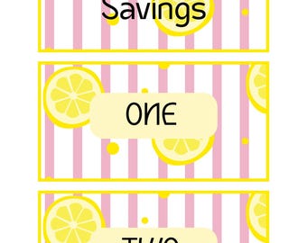 Lemon Themed A6 Binder Dashboards