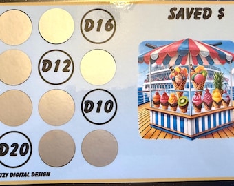 Vacation A5 Scratch-off/Roll & Save Challenge