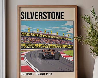 シルバーストーン・コミックF1ポスター｜イギリスグランプリ・トラックアート｜モータースポーツ・レーシングプリント