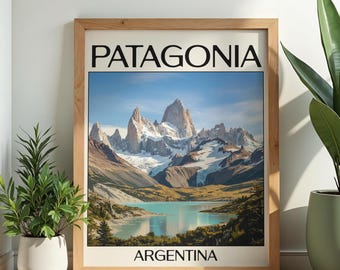 パタゴニアのポスター｜アルゼンチンのウォールアート｜山のプリント｜旅行のウォールアート｜ホームデコレーション