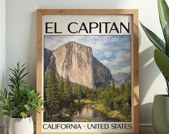 エル・キャピタンのポスター｜カリフォルニアの壁飾り｜ヨセミテの風景プリント｜旅行の壁飾り｜ホームデコレーション