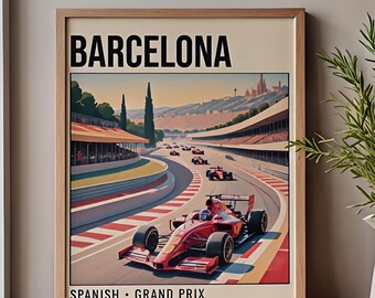 バルセロナF1ポスター｜スペイングランプリトラックアート｜モータースポーツレースプリント