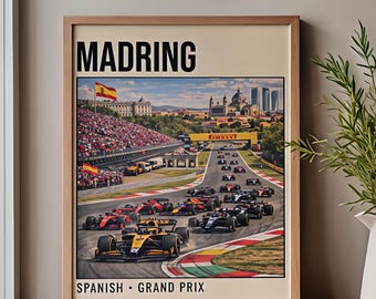 マドリードF1ポスター｜スペイングランプリトラックアート｜モータースポーツレースプリント