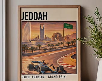 サウジアラビアF1ポスター｜ジェッダグランプリトラックアート｜モータースポーツレースプリント