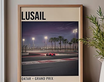 ルサイルF1ポスター｜カタールグランプリトラックアート｜モータースポーツレースプリント