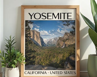 ヨセミテポスター｜アメリカ合衆国のウォールアート｜カリフォルニアプリント｜旅行ウォールアート｜ホームデコレーション