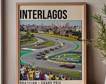 ブラジル F1 ポスター |サンパウロ グランプリ トラック アート |モータースポーツ レーシング プリント