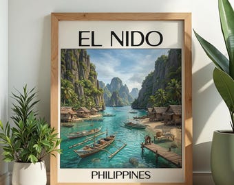 エルニドのポスター｜フィリピンの壁掛けアート｜パラワン島の風景プリント｜旅行をテーマにした壁掛けアート｜ホームデコレーション