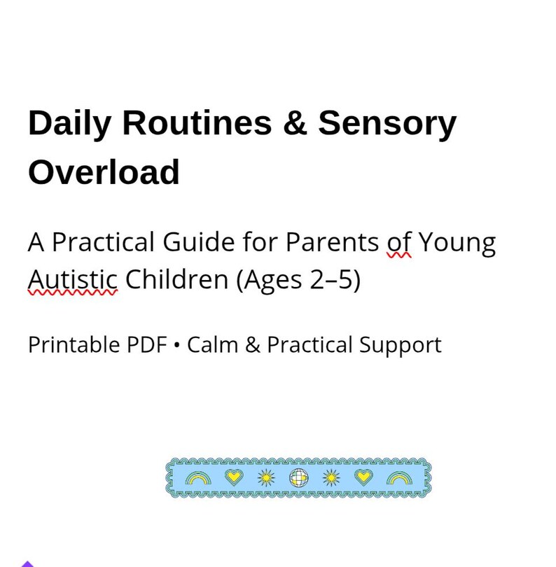Autism Daily Routine & Sensory Overload Checklist Printable/parent ...