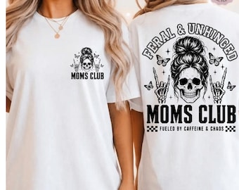 Club de Mamás Salvajes y Desquiciadas PNG: Esqueleto Café Humor de Mamá Divertido png Caos Moderno Maternidad Diseño Rad (Descarga Digital)