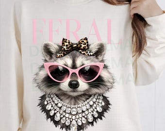 Mapache salvaje a la moda PNG: Estética animal de moda PNG Estilo callejero de moda Arte de vida silvestre Clipart (Descarga digital)