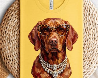 Red Hound png | Glam Hound Art | Boujee Hound Clipart | Luxury Hound Design | Fashion Dog png | Red Dog Sublimation | Impasto Dog Art