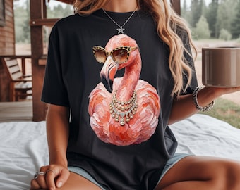 Glam Flamingo PNG | Boujee Flamingo PNG | Leopard Print PNG | Cute Impasto Flamingo | Luxury Glam Animal Clipart | Sublimation png