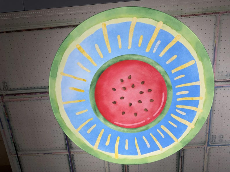 Watermelon Summer - Mahjong Round Mat image 2
