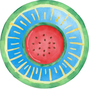 Watermelon Summer - Mahjong Round Mat image 1