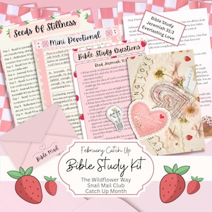 February Bible Study Kit: Everlasting Love Catch Up Month Wildflower Way Christian Bible Inserts Bible Journaling Supplies Junk Journal Kit