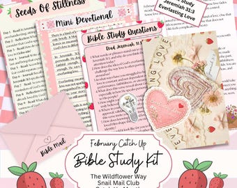 February Bible Study Kit: Everlasting Love Catch Up Month Wildflower Way Christian Bible Inserts Bible Journaling Supplies Junk Journal Kit