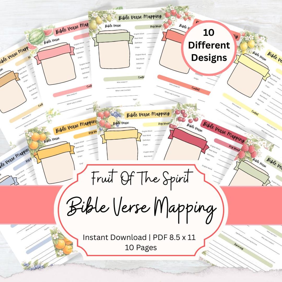 Sermon Message Map Bible Verse Mapping Template for Bible Study and Bible Journaling ...