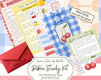 June Bible Study Kit: Fruit Of The Spirit Catch Up Month The Wildflower Way Christian Bible Guide Bible Journaling Supplies Junk Journal Kit