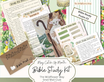 May Bible Study Kit: Psalm 23 Shepherd Catch Up Month The Wildflower Way Christian Bible Guide Bible Journaling Supplies Junk Journal Kit