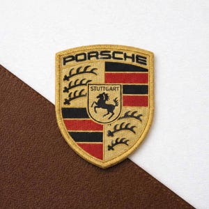 Porsche Racing Logo Patch, Embroidered Motorsport Badge, Iron/Sew-on Applique, Car Enthusiast Gift, Jacket/Backpack Patch