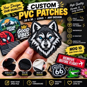 Parches de PVC personalizados / Parches de goma 3D con logotipo personalizado / Parche táctico a granel