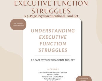 Exekutive Funktion Kämpft | Aufgabeninitiierung und Überwältigung Arbeitsblatt Bündel | Druckbares PDF