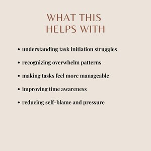 Executive Function Struggles | Task Initiation and Overwhelm Worksheet Bundle | Printable PDF image 2